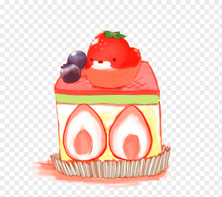 Strawberry Pudding Chick Juice Cake Fruit Illustration PNG