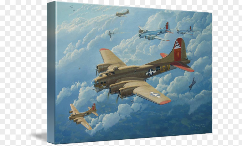 Airplane Boeing B-17 Flying Fortress Art Painting Aviation PNG