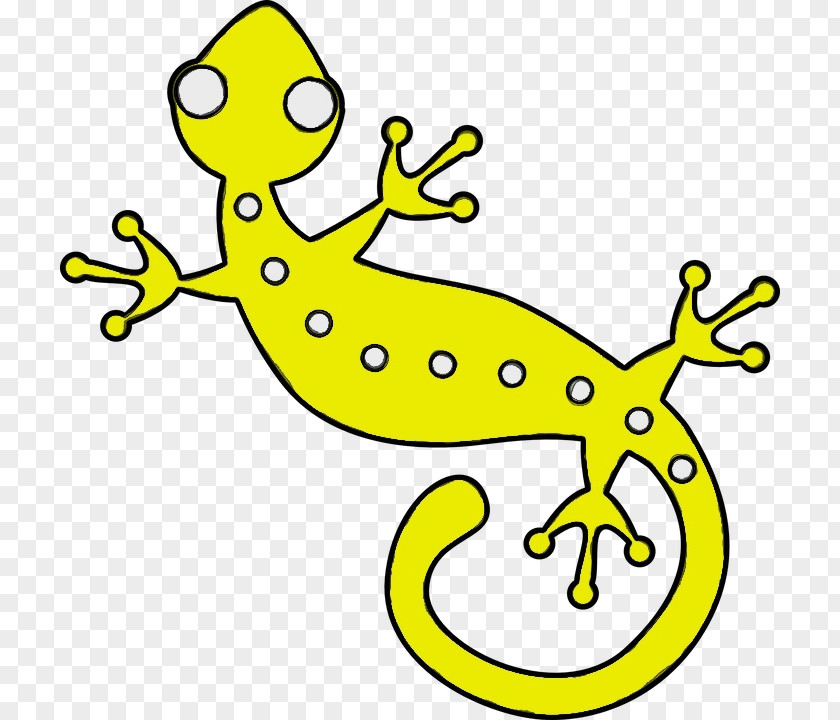 Gecko Lizard White Yellow Green Clip Art Cartoon PNG