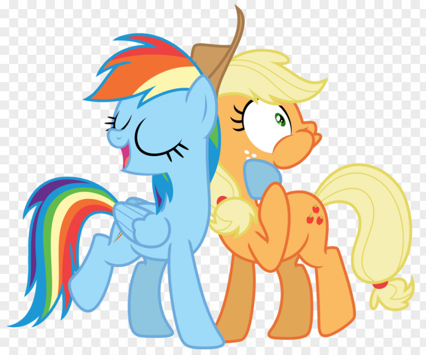Horse Pony Applejack Rainbow Dash Fluttershy PNG