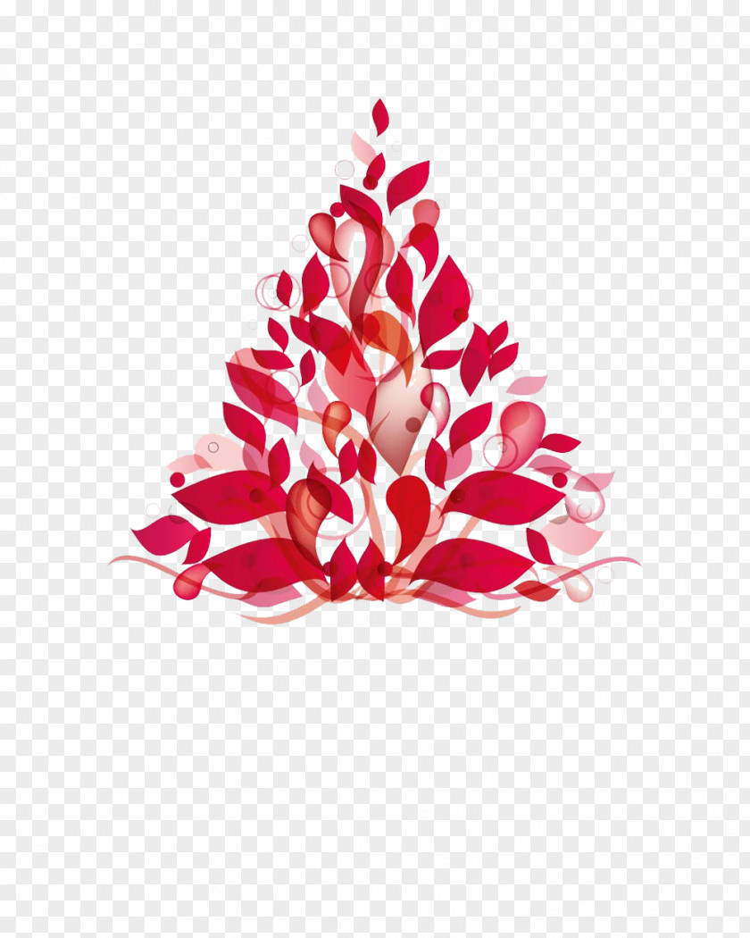 Red Christmas Tree Picture Material Illustration PNG
