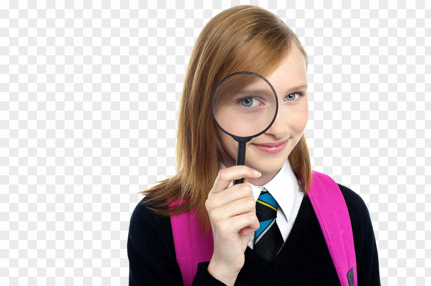 Teenager Magnifying Glass Education Student Child PNG