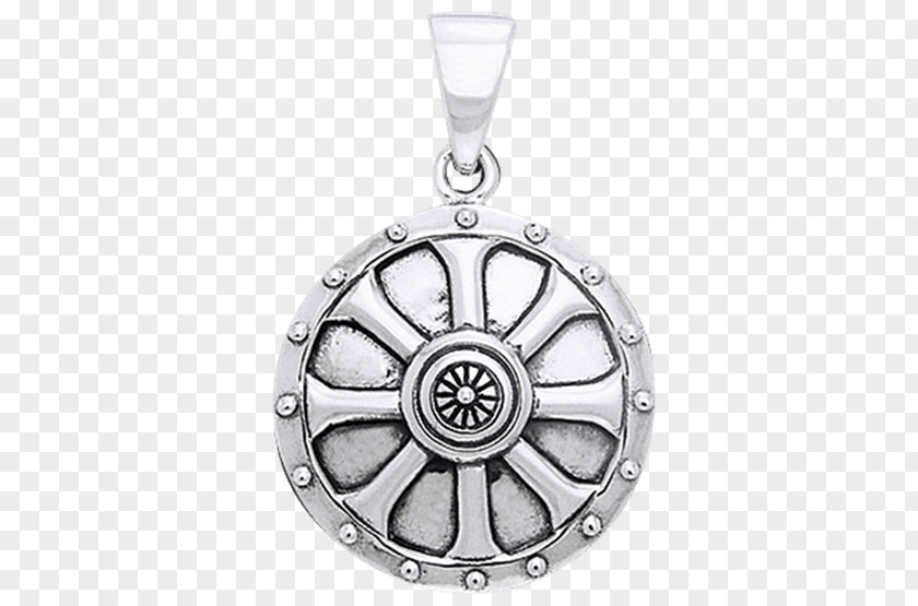 Viking SHIELD Locket Earring Silver Charms & Pendants PNG