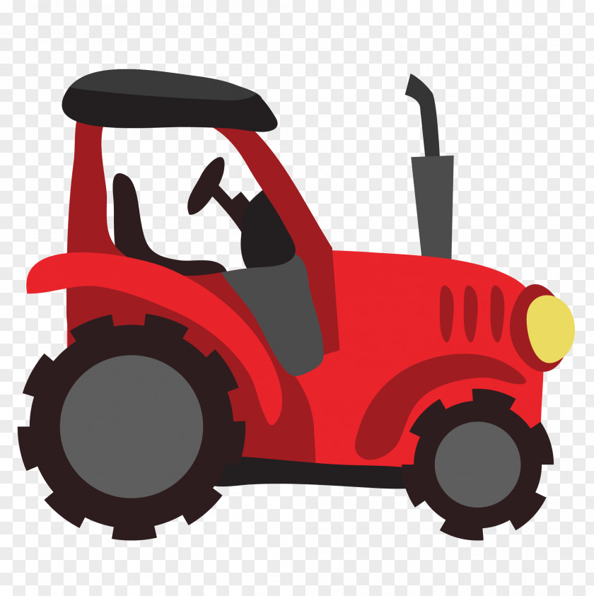 Red Tractor Animal Party Clip Art PNG