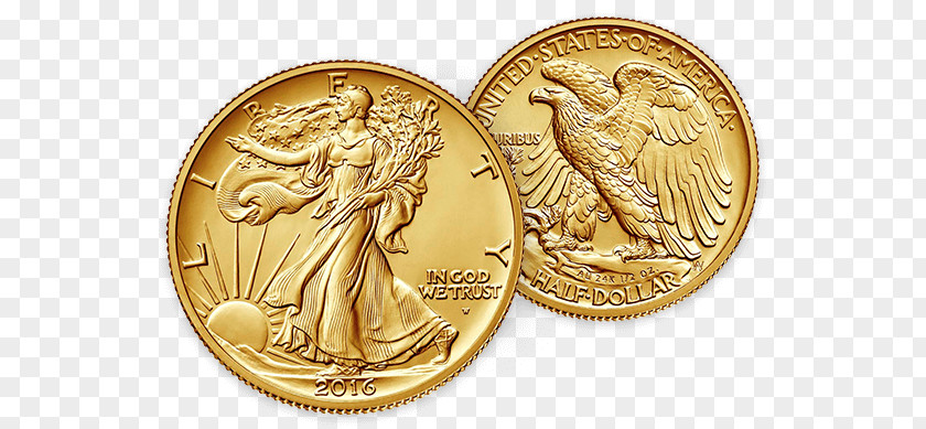 Uncirculated Coin Gold Walking Liberty Half Dollar Standing Quarter PNG