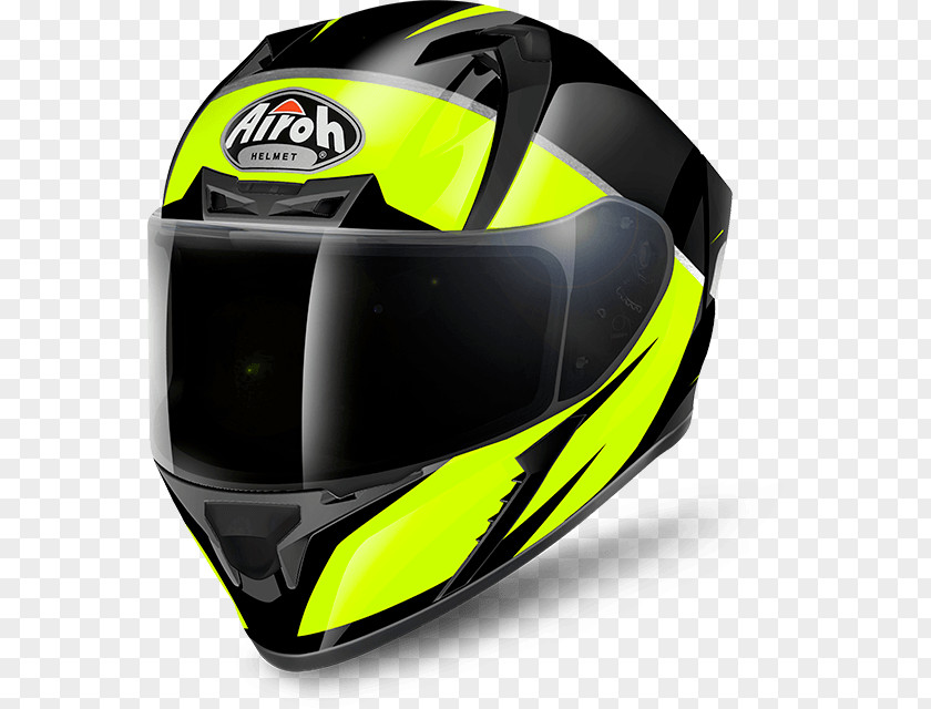 Motorcycle Helmets AIROH Integraalhelm Yellow PNG