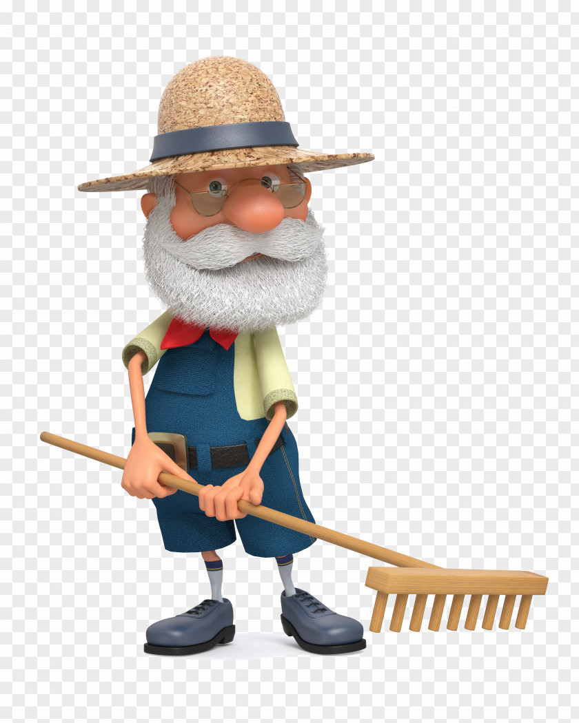 Farmer Cartoon Character Design Illustration PNG