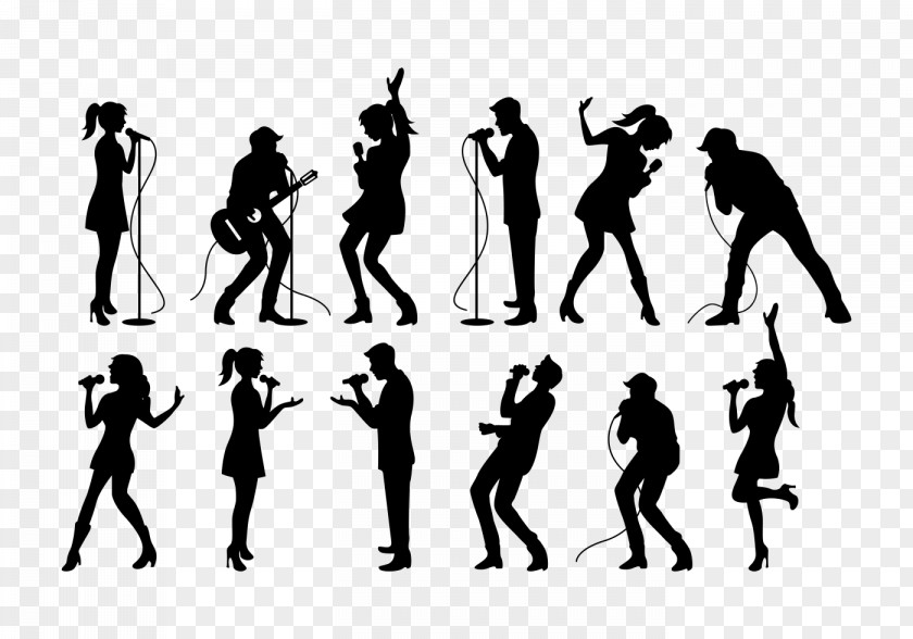 Singing Silhouette PNG