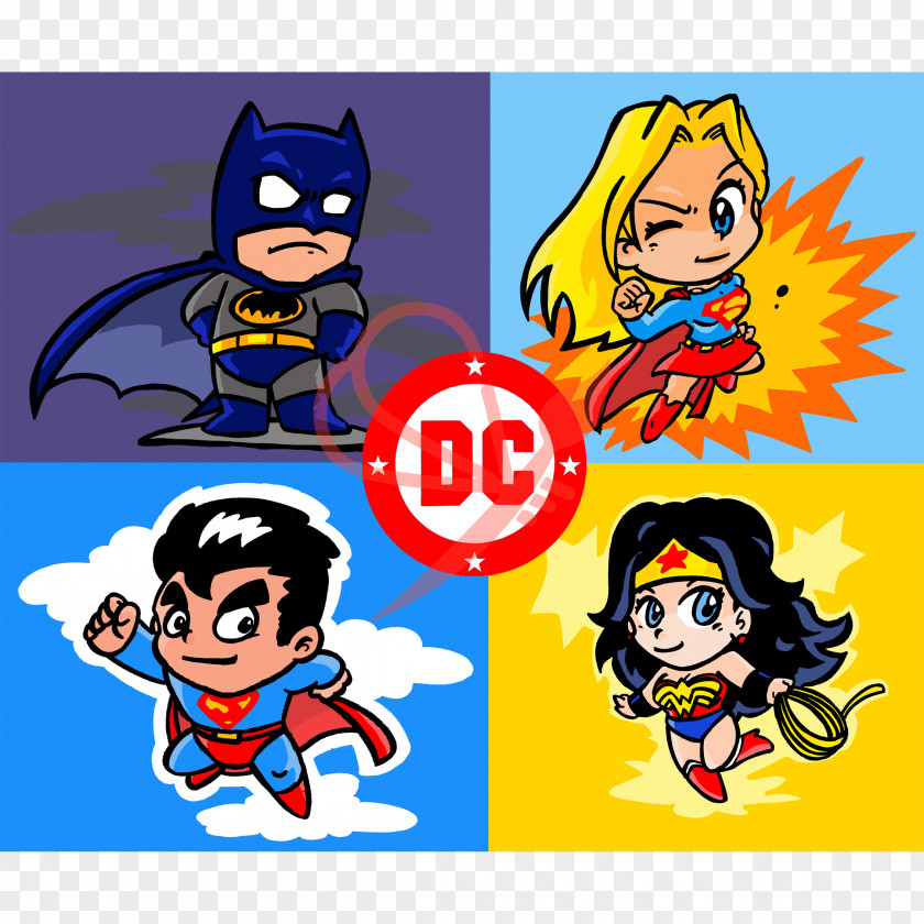 Superman Wonder Woman Batman Cartoon PNG
