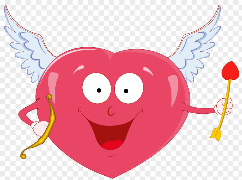 Valentine Heart With Cupid Bow Clipart Clip Art PNG