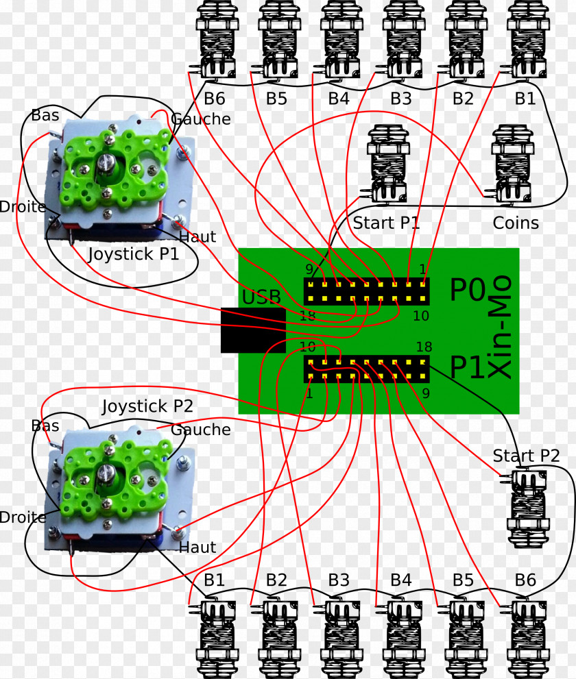 Joystick Arcade Game Wiring Diagram Video Push-button PNG
