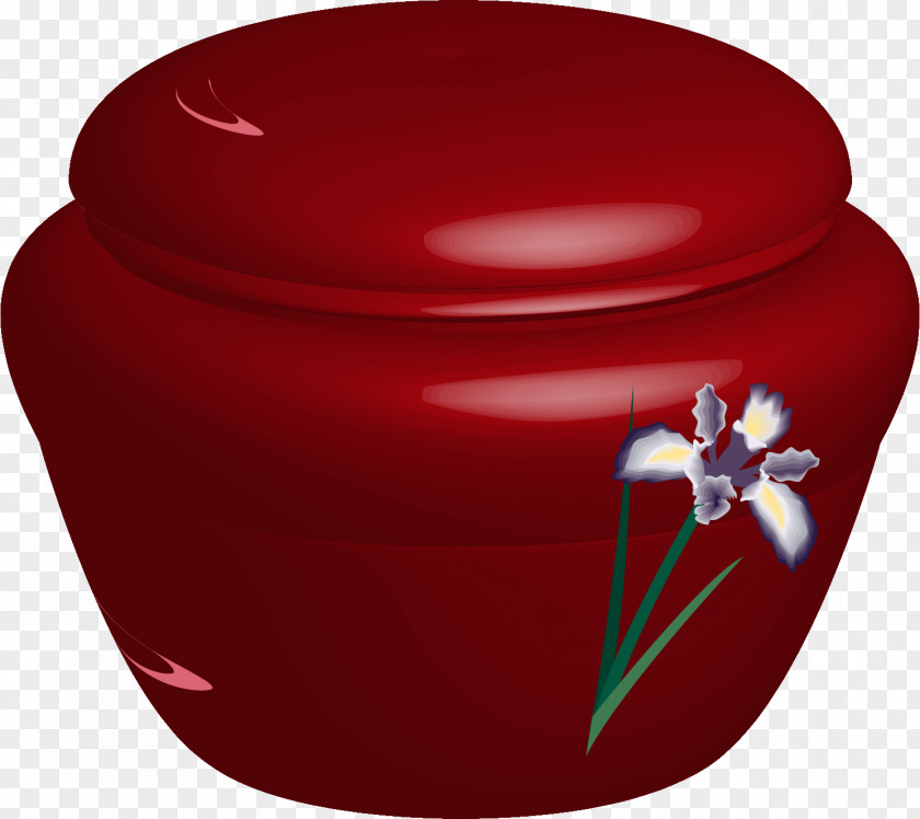 Vector Painted Red Jar Painting PNG