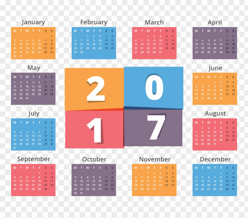 Creative Calendar 2017 Stock Illustration PNG