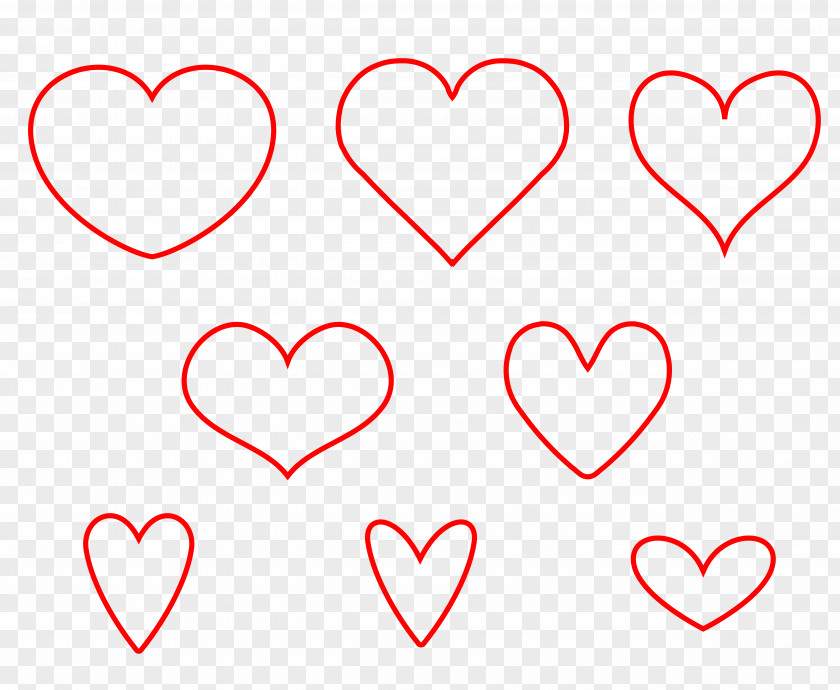 Red Heart Outline. PNG