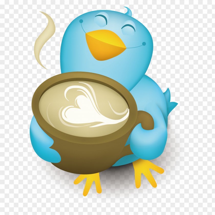 Coffee With Bird Social Media Blog Web Feed Icon PNG