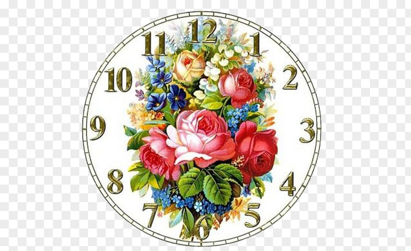 Rose Alarm Clock Face Vintage Clothing Floral Antique PNG