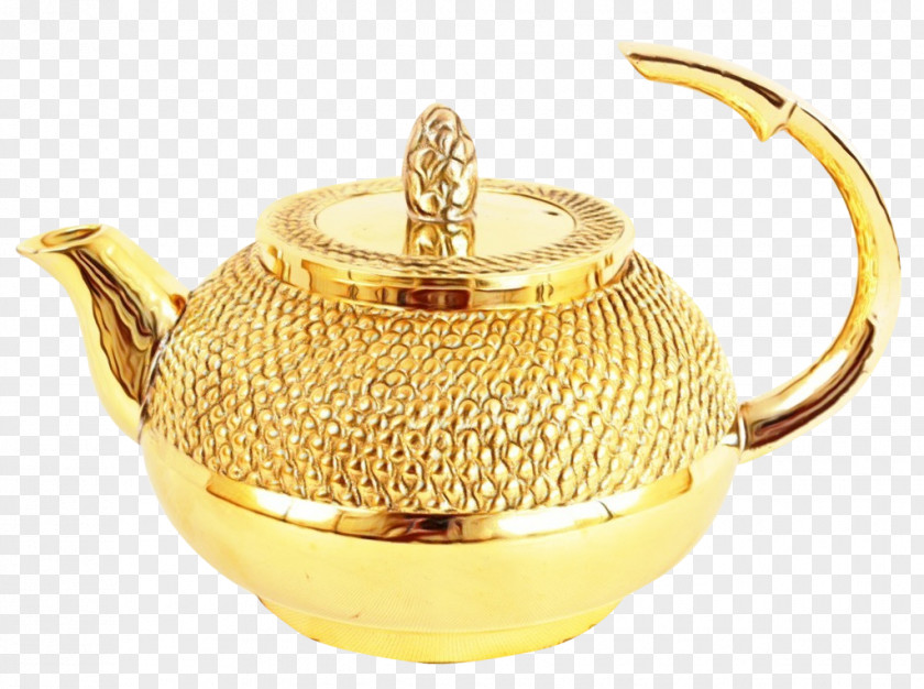 Teapot Brass Kettle Tea Cup Saucer PNG