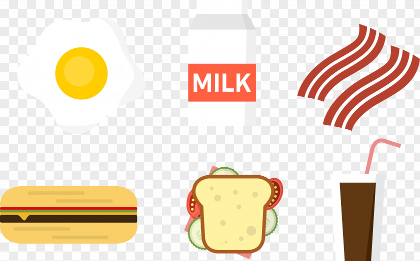 Creative Breakfast Fast Food Milk Clip Art PNG