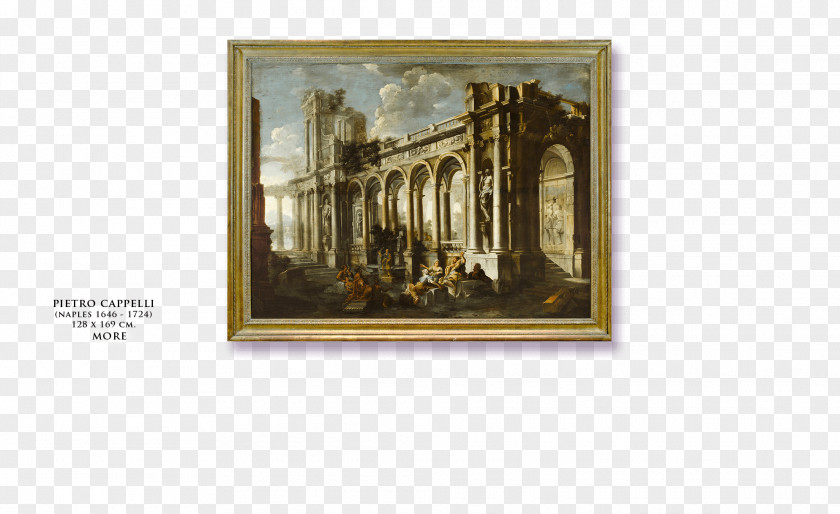 Decorative Formwork Harbor With Roman Ruins Painting Capriccio Artist PNG