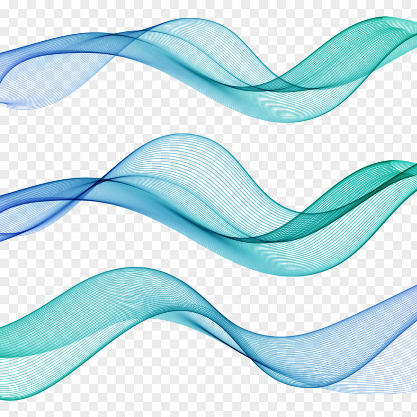 Dynamic Lines Wave Line Blue PNG