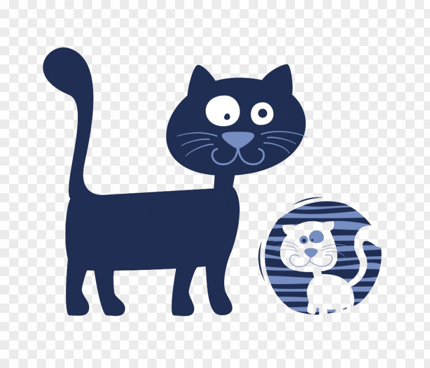 Kitten Black Cat Cartoon Illustration PNG
