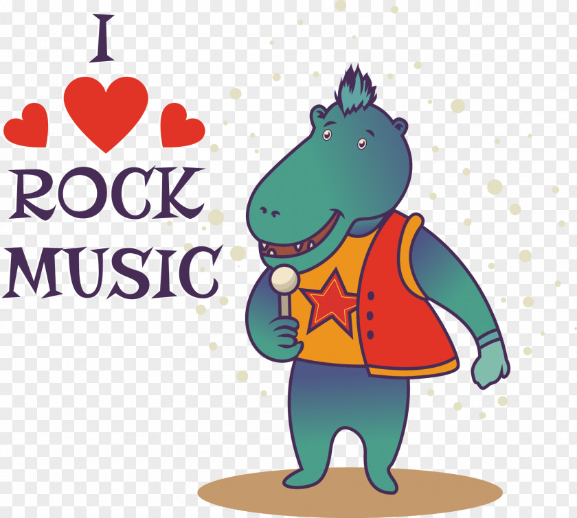 Singing Hippos Illustration PNG