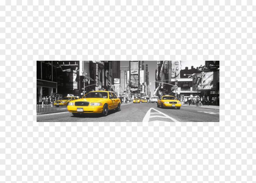 Taxi Theater District Broadway Taxicabs Of New York City Poster PNG