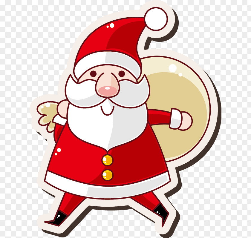 Santa Claus Vector Material Cartoon Art Christmas Card Greeting & Note Cards PNG