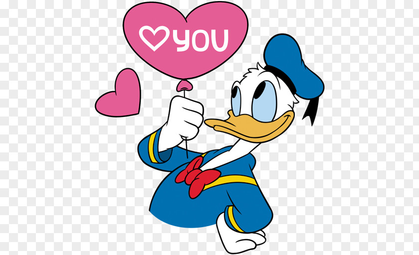 Donald Duck Sticker Love Telegram VK Clip Art PNG