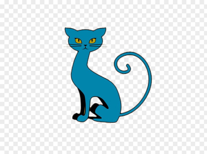 Blue Kitten Cat Cartoon Illustration PNG