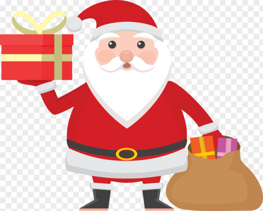 Hands Holding A Gift Santa Claus Christmas Clip Art PNG
