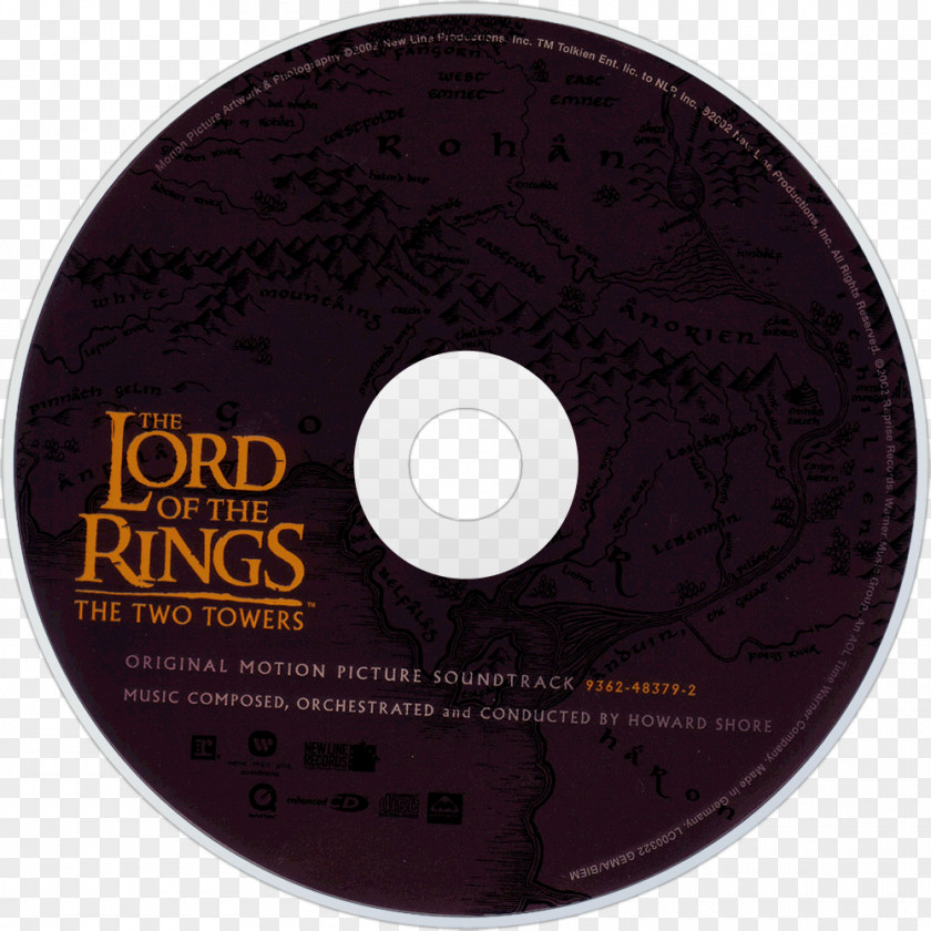 Compact Disc The Lord Of Rings: Two Towers Fellowship Ring Soundtrack PNG