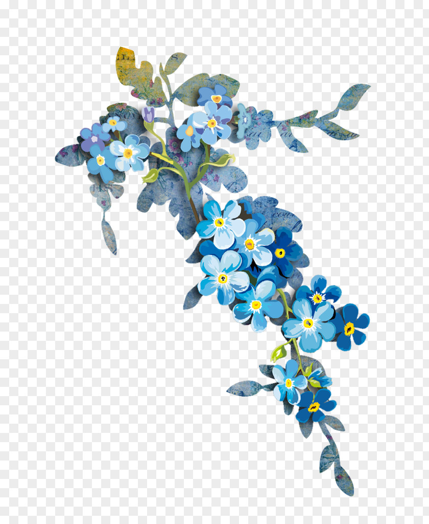 Flower Blue Watercolor Painting Clip Art PNG
