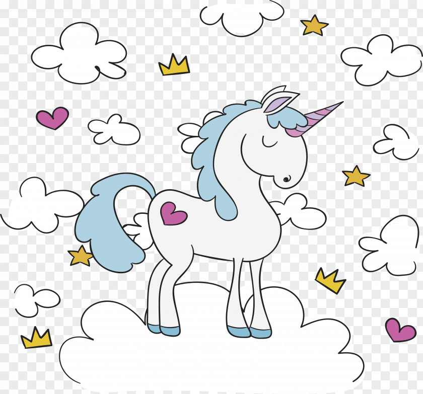 Standing In The Clouds Unicorn Euclidean Vector PNG