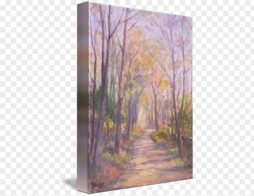 Country Road Watercolor Painting Gallery Wrap Acrylic Paint PNG