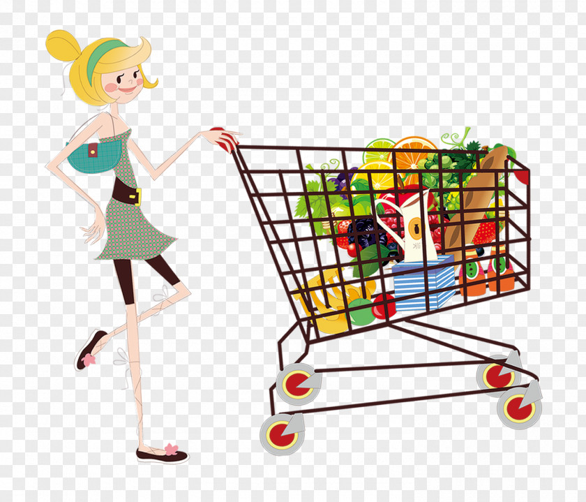 Men's Girls Shopping Cart Woman PNG