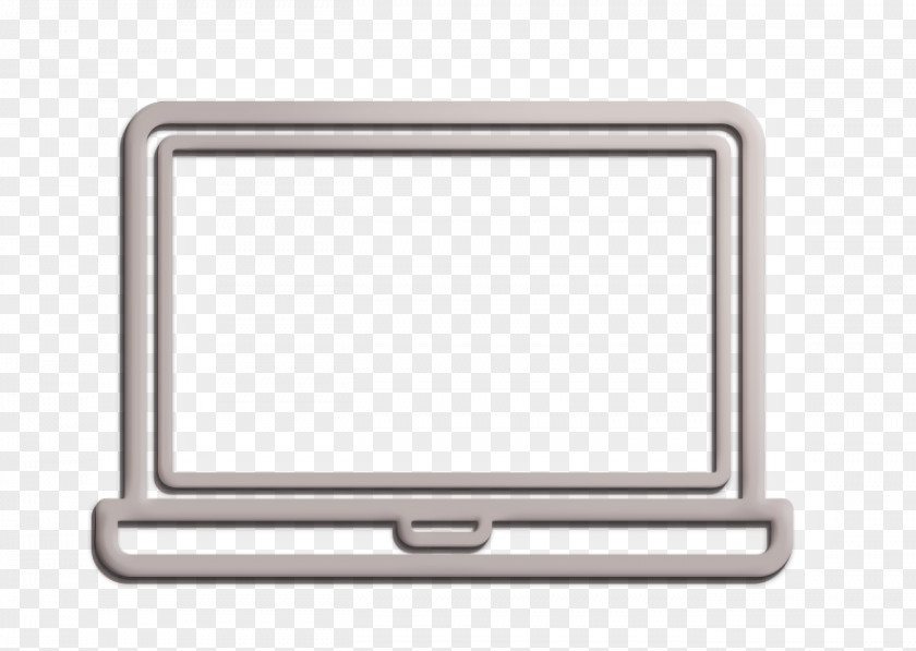 Metal Rectangle Laptop Icon Computer Detailed Devices PNG