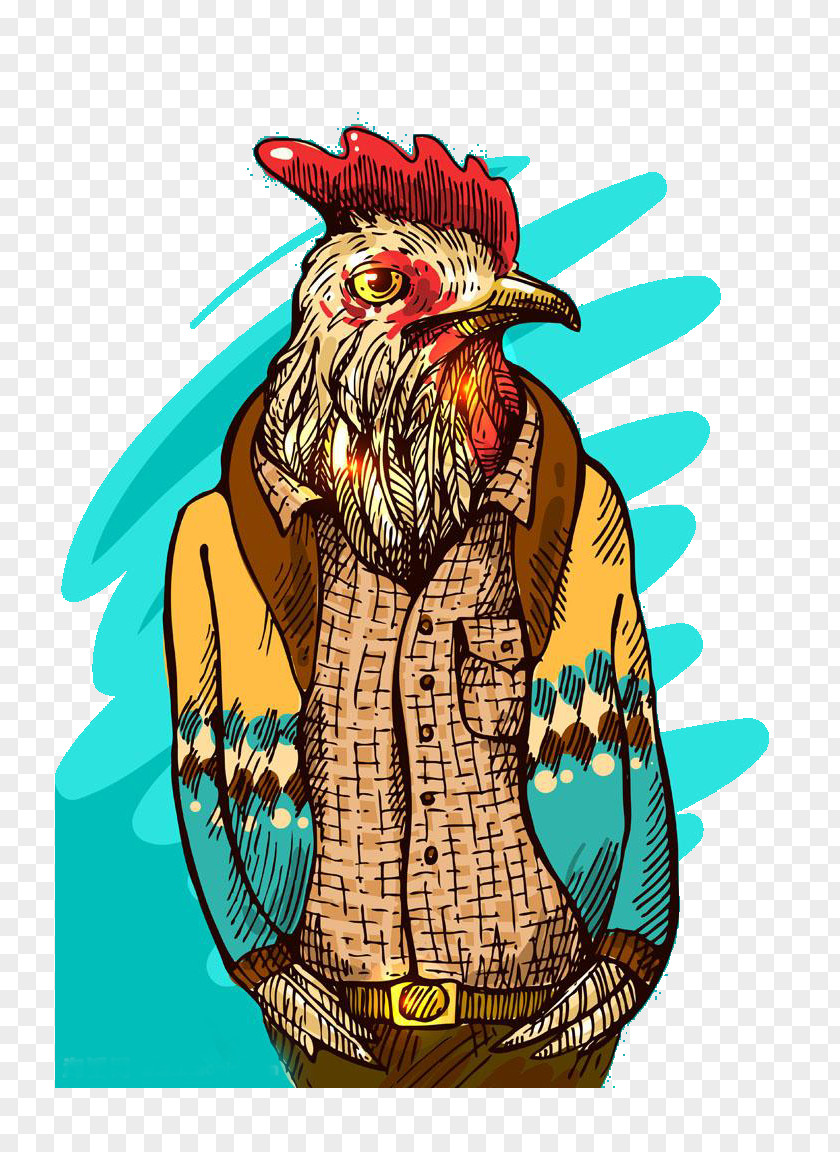 Mr. Fashion Cock Drawing Royalty-free Illustration PNG