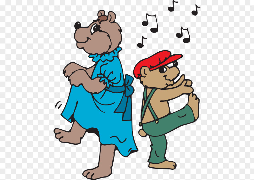 Sing Kids Bear Dance Animation Clip Art PNG