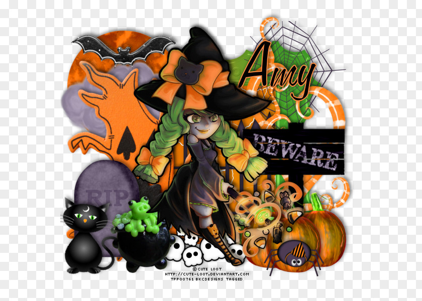 Cute Witch Halloween Pumpkin Font PNG