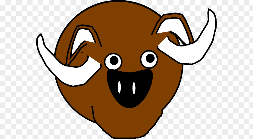 Ox Horn Snout Cartoon Wildlife Character Clip Art PNG