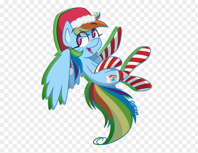 Christmas Rainbow Dash Cartoon PNG