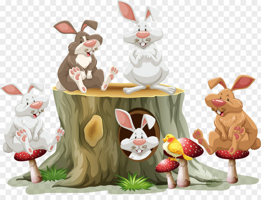 Vector Hand Painted Tree Pier And Bunny Photography Royalty-free Stock Illustration PNG