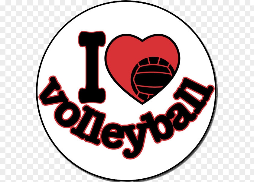 Volleyball Sports I Heart Sticker Decal PNG