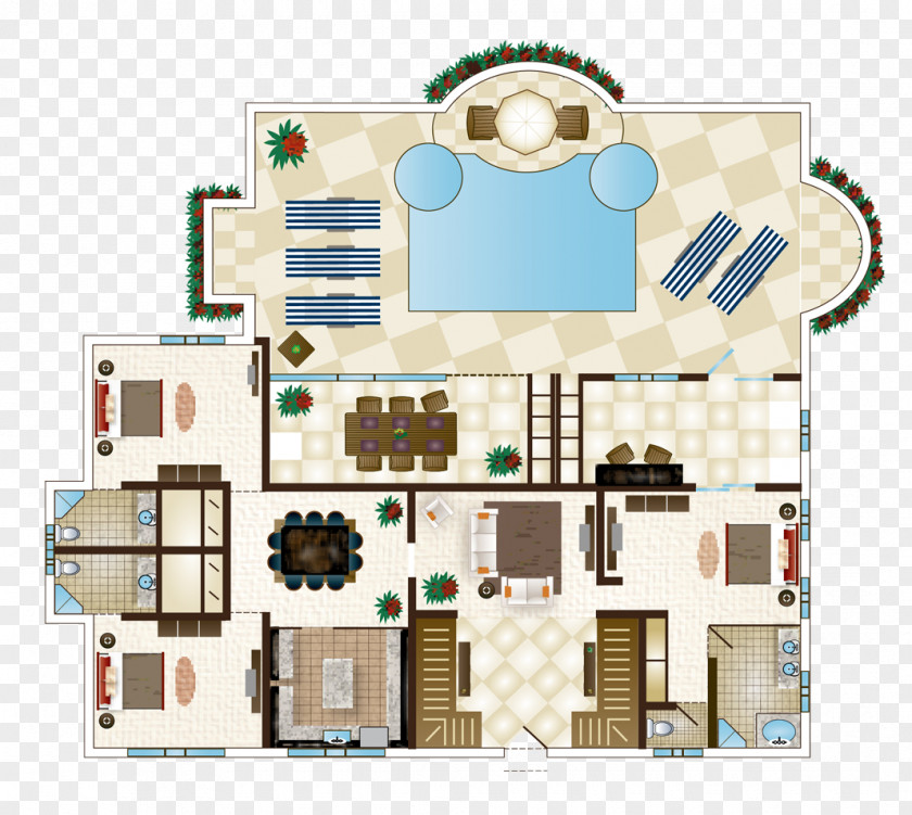 Bedroom Decoration Floor Plan Villa House Interior Design Services PNG