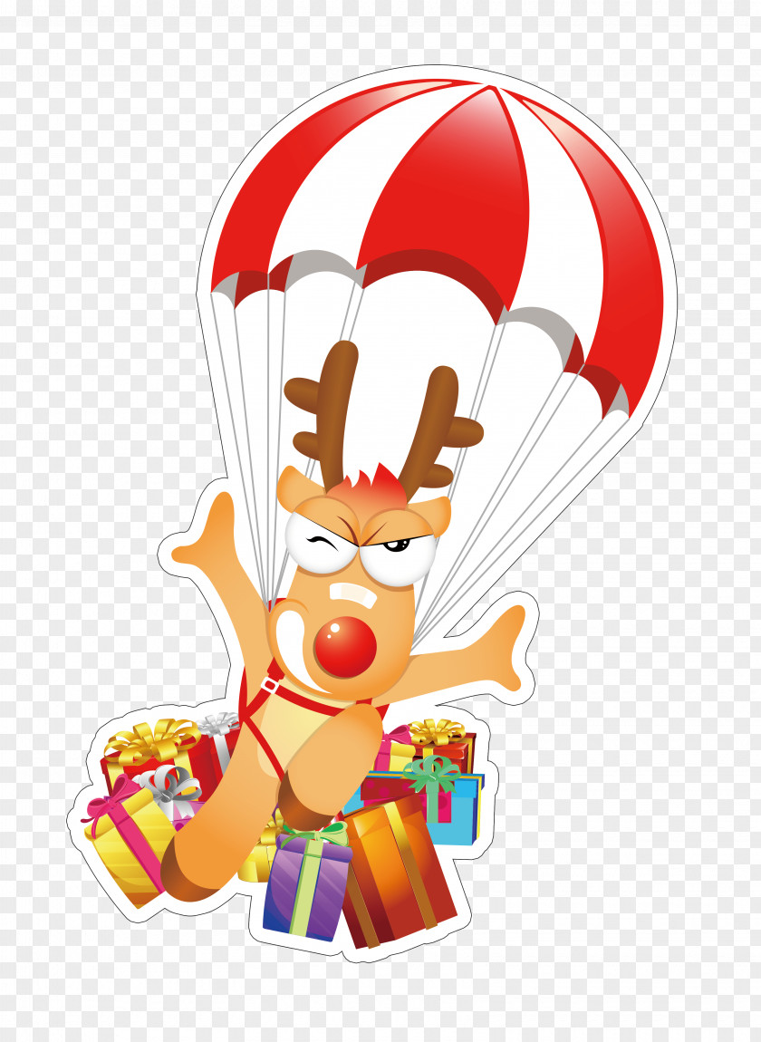 A Deer With Parachute For Gift Parachuting PNG