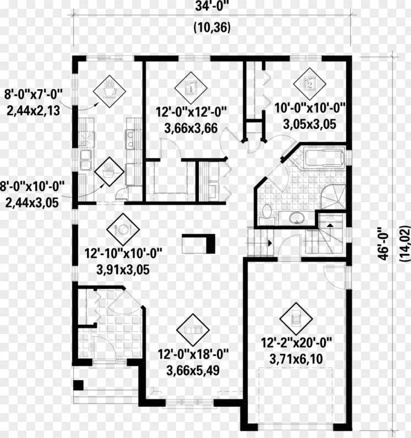 European Style Square Floor Plan White Technology PNG