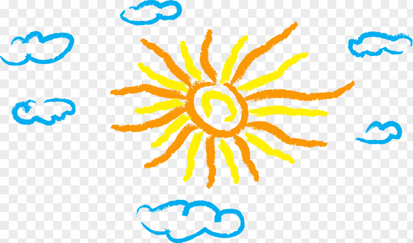 Hand-painted Sun Painting Download PNG