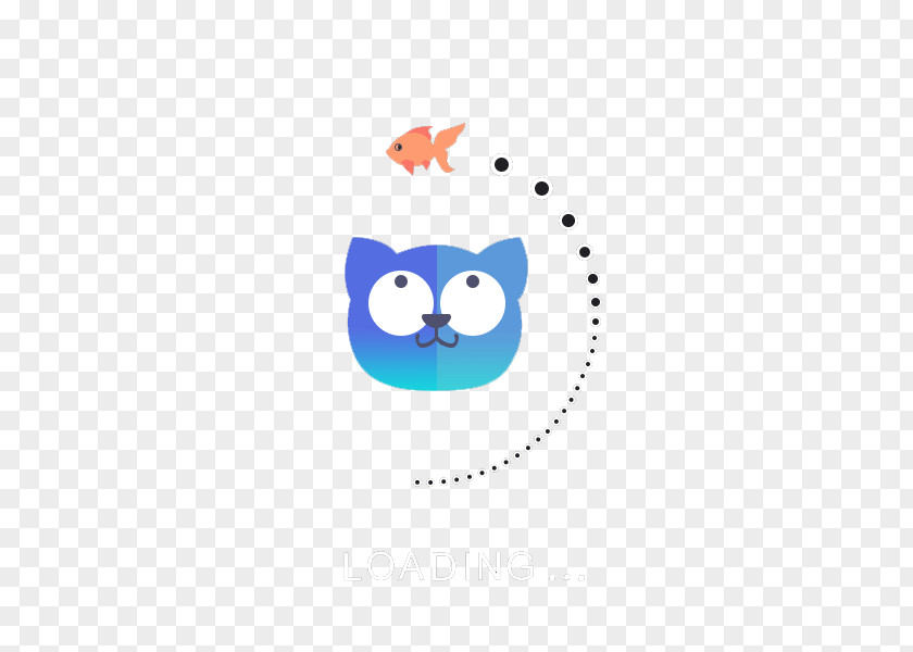 Kitten And Fish Loading Chart Logo Pattern PNG