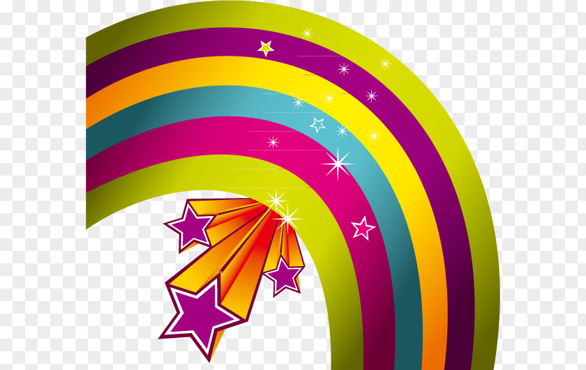 Creative Rainbow Bingo Star Color Display Resolution Wallpaper PNG